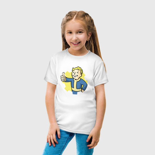 Детская футболка хлопок Vault Boy, цвет белый - фото 5