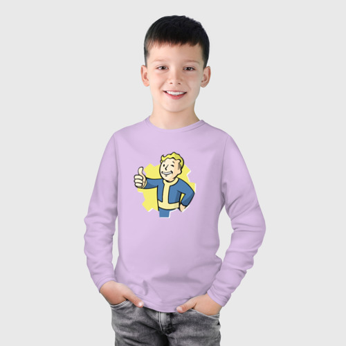 Детский лонгслив хлопок Vault Boy, цвет лаванда - фото 3