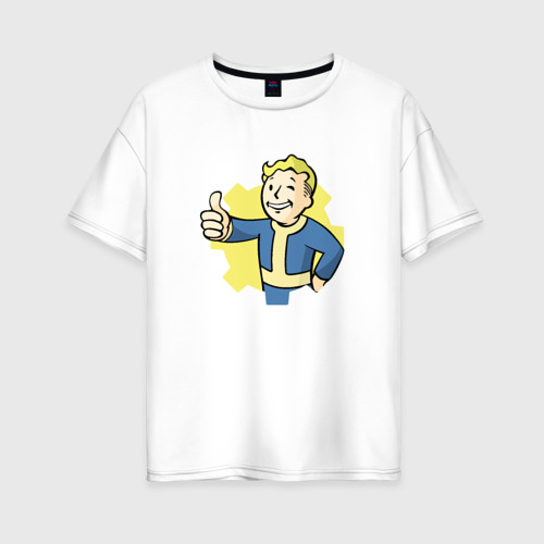 Женская футболка хлопок Oversize Vault Boy, цвет белый