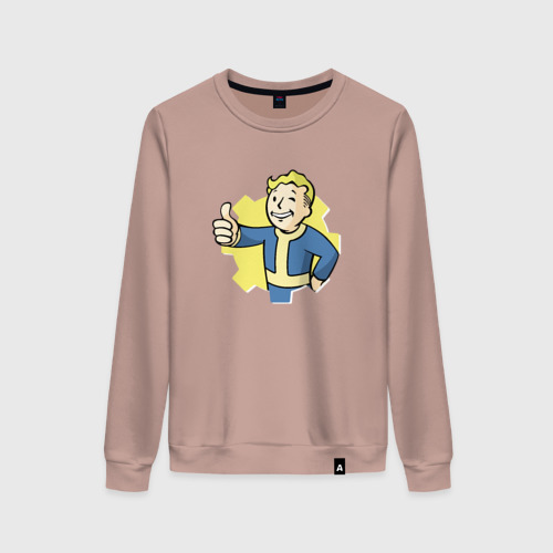 Женский свитшот хлопок Vault Boy, цвет пыльно-розовый