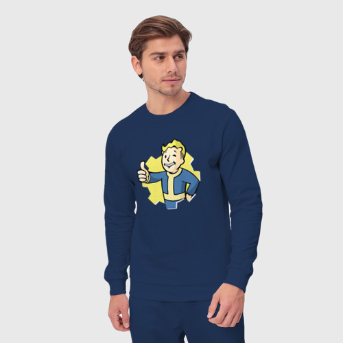 Мужской костюм хлопок Vault Boy, цвет темно-синий - фото 5