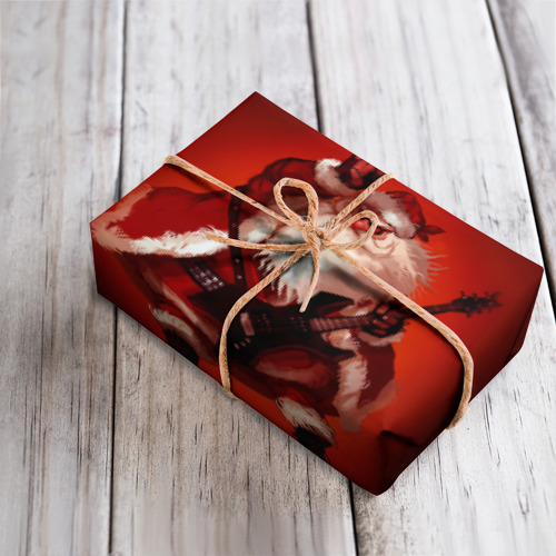 Бумага для упаковки 3D Дед Мороз рокер - фото 4