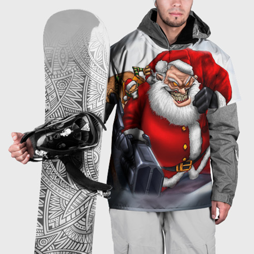 Накидка на куртку 3D Дед мороз рокер