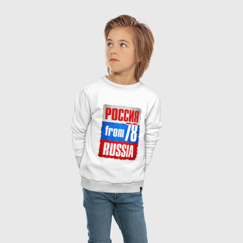 Детский свитшот хлопок Russia (from 78), цвет белый - фото 5
