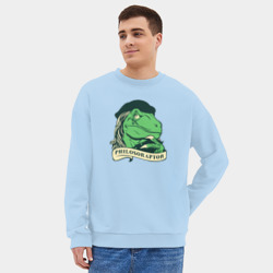 Мужской свитшот oversize без начеса хлопок Philosoraptor - фото 2