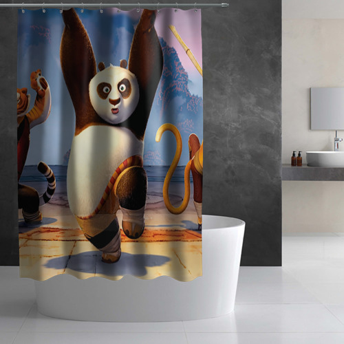 Штора 3D для ванной Кунг фу панда - фото 3