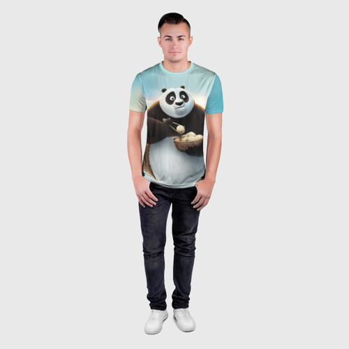 Мужская футболка 3D Slim Кунг фу панда, цвет 3D печать - фото 4