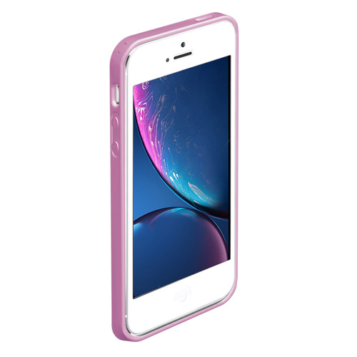 Чехол для iPhone 5/5S матовый Кунг фу панда, цвет розовый - фото 2