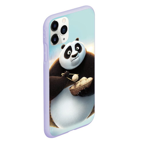 Чехол для iPhone 11 Pro матовый Кунг фу панда, цвет светло-сиреневый - фото 3