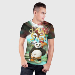 Мужская футболка 3D Slim Кунг фу панда - фото 2