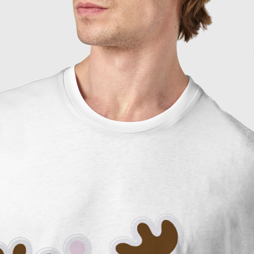 Мужская футболка хлопок Милый олень, цвет белый - фото 6