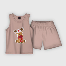 Детская пижама с шортами хлопок Милый олень