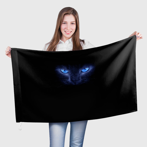 Флаг 3D Кошка с голубыми глазами