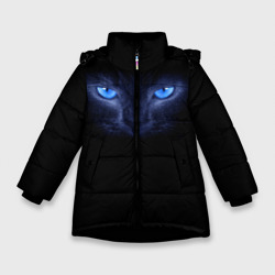 Зимняя куртка для девочек 3D Кошка с голубыми глазами