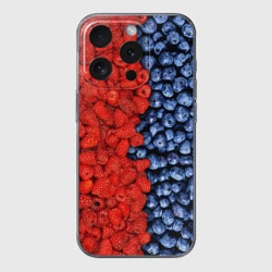 Чехол для iPhone 15 Pro силиконовый с защитой камеры Ягодка