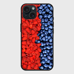 Чехол силиконовый для Apple iPhone 15 матовый Ягодка