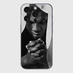 Чехол для iPhone 15 Pro силиконовый с защитой камеры Майк Тайсон