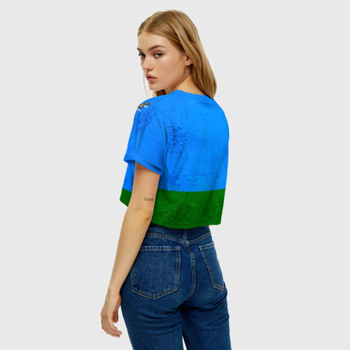 Женская футболка Crop-top 3D ВДВ, цвет 3D печать - фото 5
