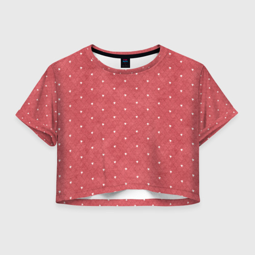 Женская футболка Cropp-top Сердечки Фото 01 Женская футболка Cropp-top Сердечки Фото 01