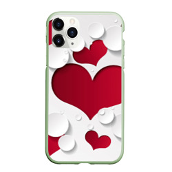 Чехол для iPhone 11 Pro Max матовый Сердца