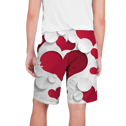 Мужские шорты 3D Сердца, цвет 3D печать - фото 2