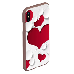 Чехол для iPhone XS Max матовый Сердца - фото 2