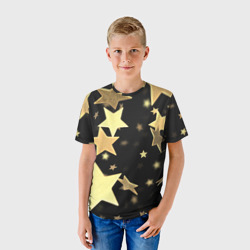 Детская футболка 3D Золотые звезды - фото 2