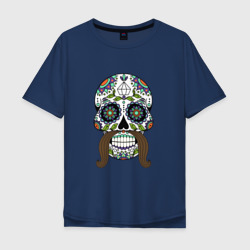 Мужская футболка хлопок Oversize Мексиканский череп для него