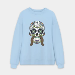 Мужской свитшот oversize без начеса хлопок Мексиканский череп для него