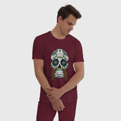 Мужская пижама хлопок Мексиканский череп для него - фото 2