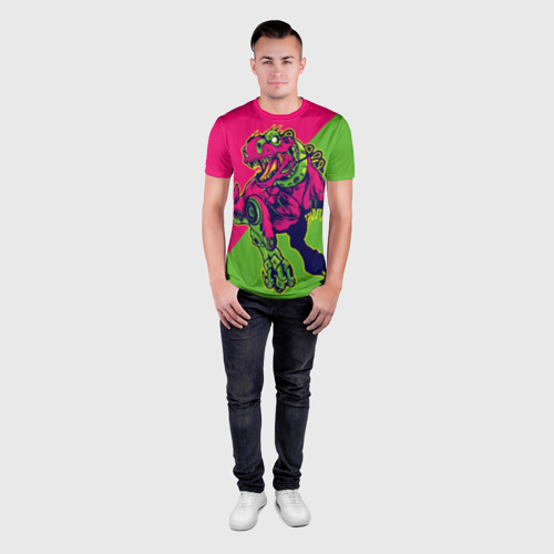 Мужская футболка 3D Slim dinosaur, цвет 3D печать - фото 4