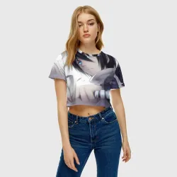 Женская футболка Crop-top 3D Ято с мечом. бездомный Бог