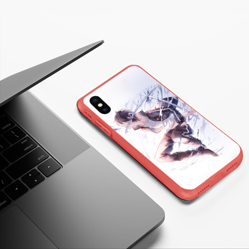 Чехол для iPhone XS Max матовый Летающий Ябоку, цвет красный - фото 5