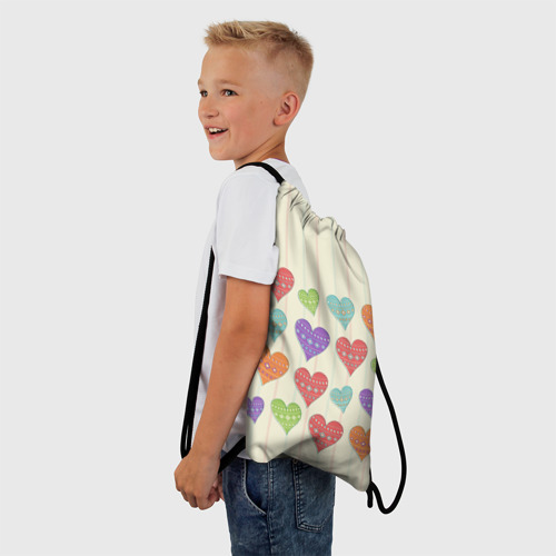 Рюкзак-мешок 3D Сердечки - фото 3