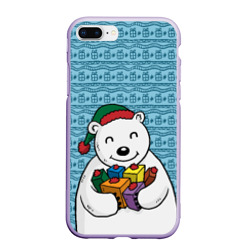 Чехол для iPhone 7Plus/8 Plus матовый Новогодний мишка