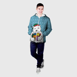 Мужская куртка 3D Новогодний мишка - фото 2
