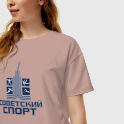 Женская футболка хлопок Oversize Советский спорт - фото 2