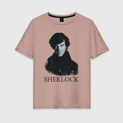 Женская футболка хлопок Oversize Шерлок Холмс Sherlock