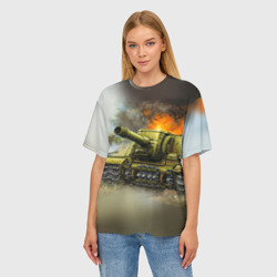 Женская футболка oversize 3D Военная техника - фото 2