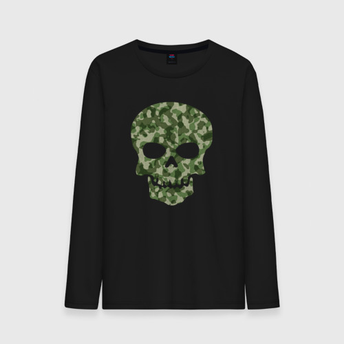 Мужской лонгслив хлопок Camo skull, цвет черный