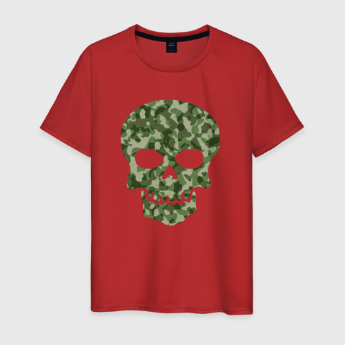 Мужская футболка хлопок Camo skull, цвет красный