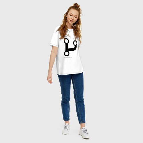 Женская футболка хлопок Oversize Раз, два и в продакшн, цвет белый - фото 5