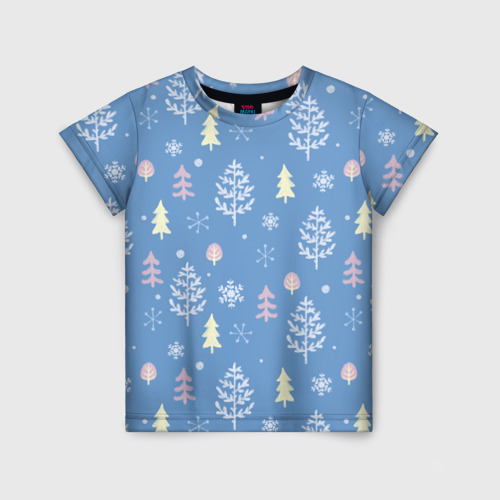 Детская футболка 3D Снежные елки
