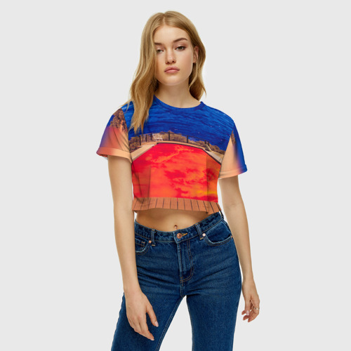 Женская футболка Crop-top 3D Red Hot Chili Peppers, цвет 3D печать - фото 4