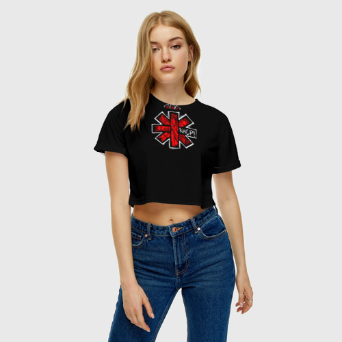 Женская футболка Crop-top 3D Red Hot Chili Peppers, цвет 3D печать - фото 3