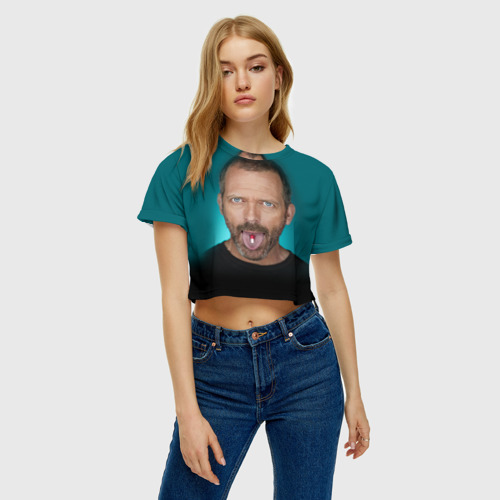 Женская футболка Crop-top 3D Доктор Хаус, цвет 3D печать - фото 3