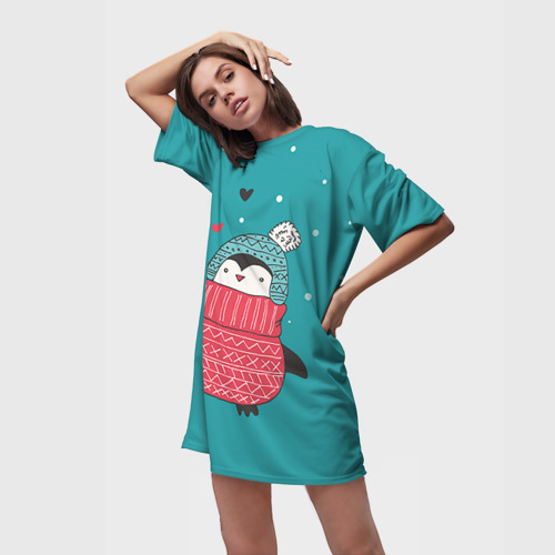 Платье-футболка 3D Пингвинчик - фото 3