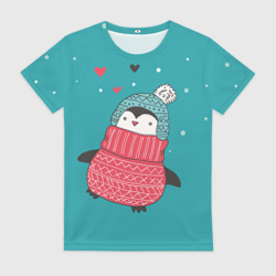 Женская футболка 3D Пингвинчик