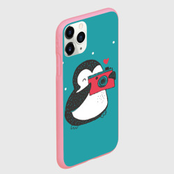 Чехол для iPhone 11 Pro Max матовый Пингвин с фотоаппаратом - фото 2