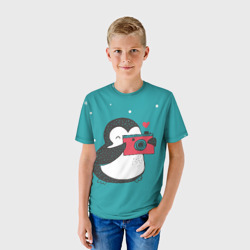 Детская футболка 3D Пингвин с фотоаппаратом - фото 2